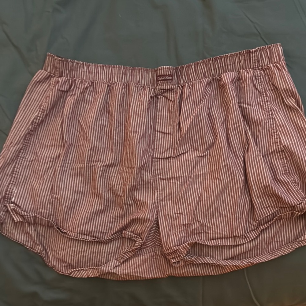 Calvin Klein Red and White Striped Boxers